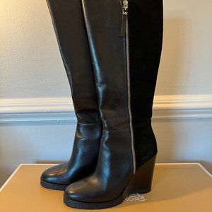 Michael Kors Clara Leather Wedge Ankle Boots